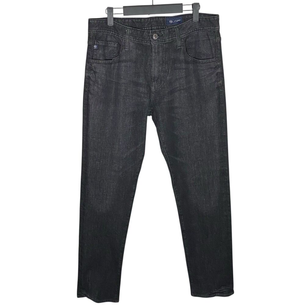 AG Jeans Adriano Goldschmied Tellis Mens 32 Black Denim Modern Slim USA Made NEW